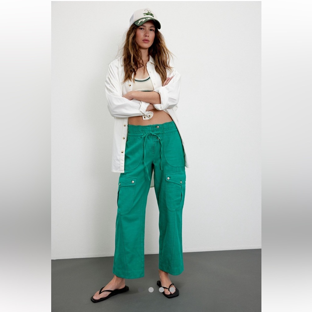 Free People We The Free Park Ave Pants-Golf Green-M-NWT
